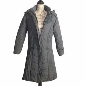 Sporto Women's Hooded Quilted Long Jacket Small